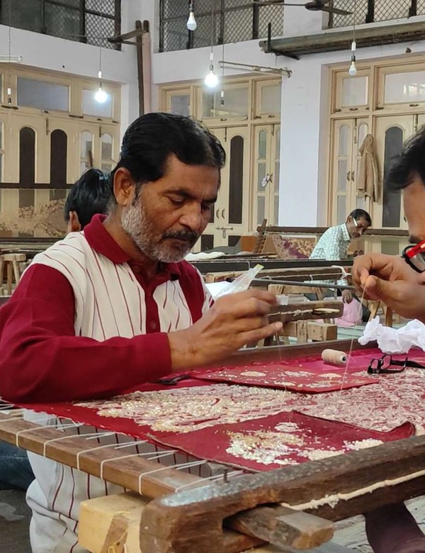 Sutrakale Hand Embroidery Craftsmanship in Progress